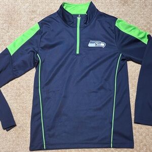 NFL Seahawks Navy and Lime zip pullover